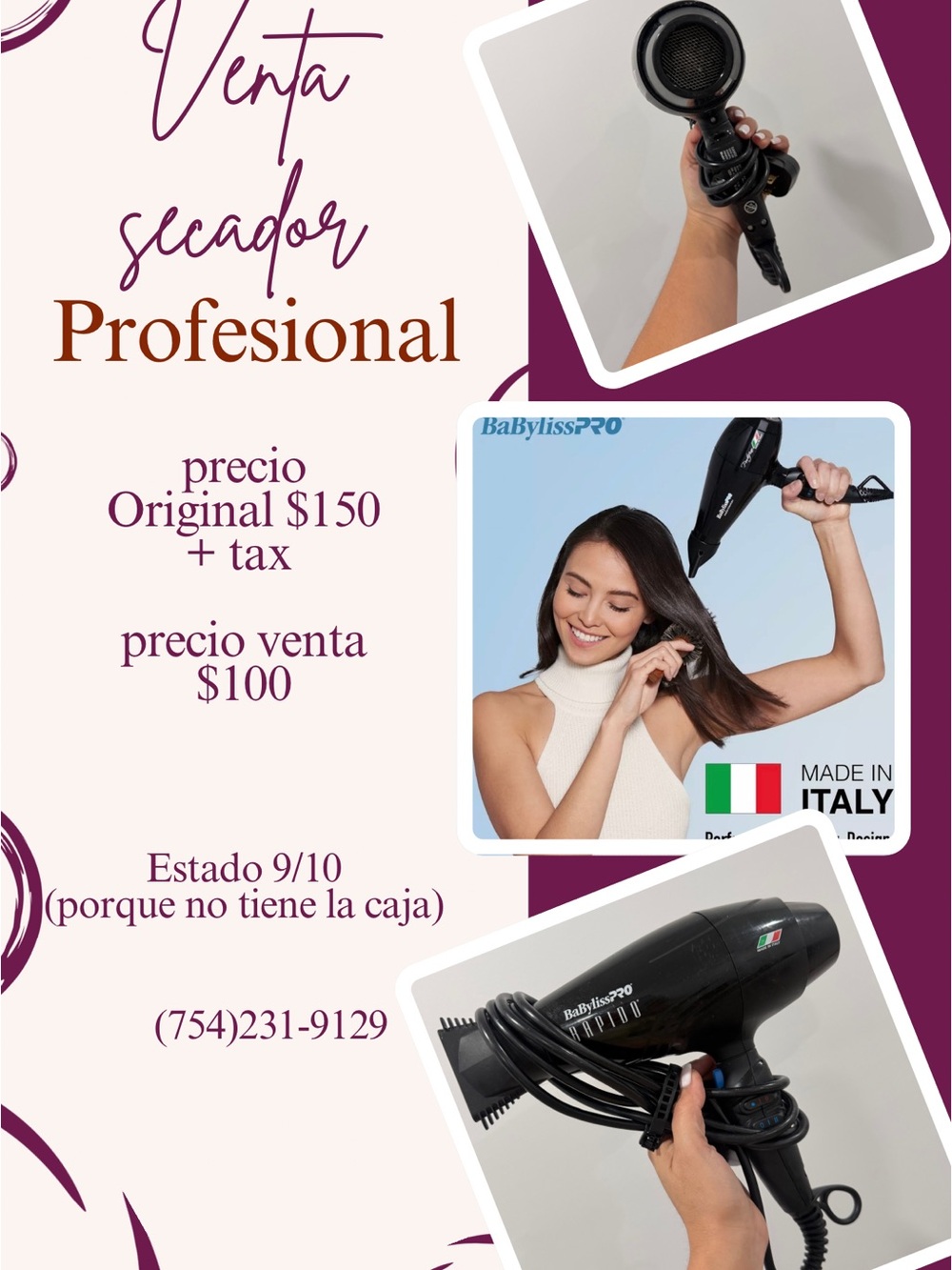 BaByliss Black Professional Hair Dryer
